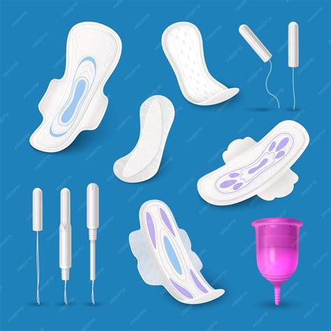 Free Vector Feminine Hygiene Realistic Icons Set With Sanitary Pads