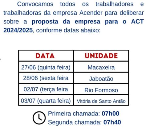 Trabalhadores Da Acender Assembleias Deliberativas Sindurb Pe