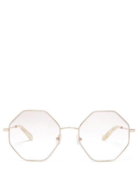 Poppy Hexagon Frame Glasses Chloé Matchesfashion Com Us Glasses