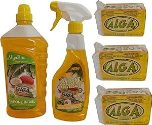 BOX SAPONE ALGA BIO 1 Lavatrice In Gel Da 1250 Ml 1 Sgrassatore