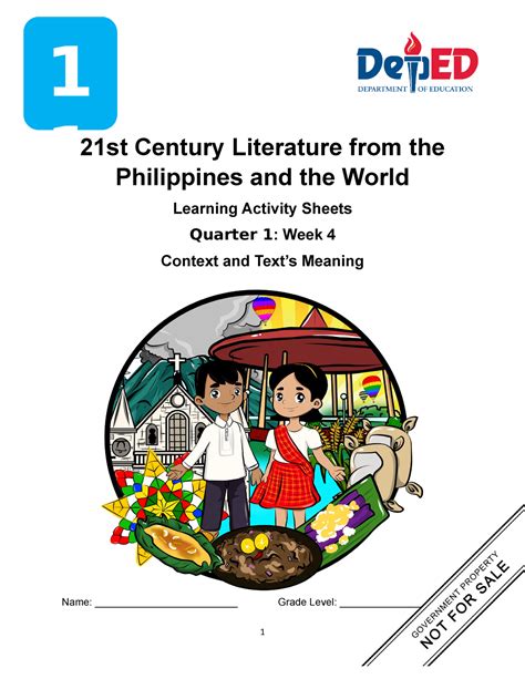 Module 4 21ST Century Literature Quarter 1 WEEK 4 - Name