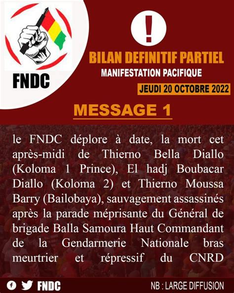 Guinée au moins trois dans des manifestations du FNDC