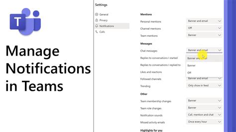 Manage Notifications In Teams Microsoft Otosection