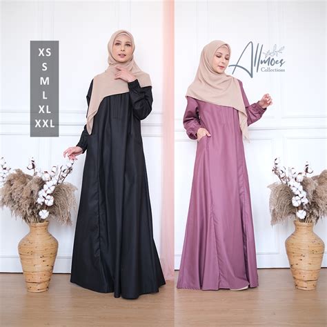 Jual Gamis Polos Dress Polos Katun Toyobo Premium Adem Allmoes