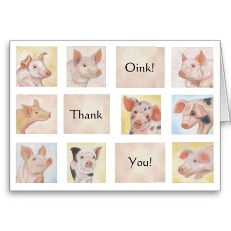 Piglet Thank You Card Zazzle Thank You Greeting Cards Thank You