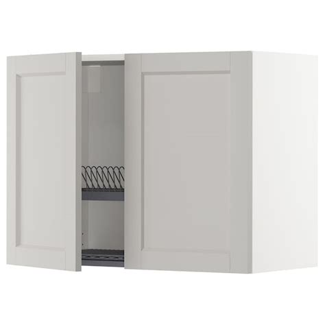 Metod Wall Cabinet W Dish Drainer2 Doors Whitelerhyttan Light Grey 80x60 Cm Ikea Germany