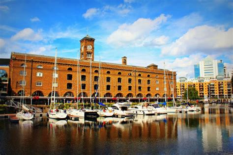 St Katherine`s Dock Marina Summer Day View London Uk Editorial