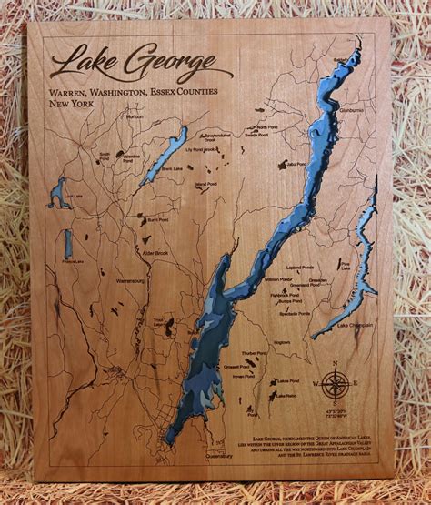 Lake George 3d Layered Map Etsy