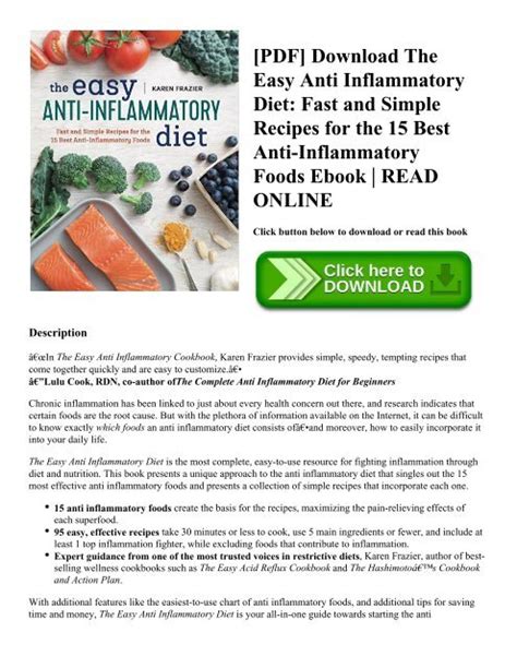 [pdf] Download The Easy Anti Inflammatory Diet Fast And Simple Recipes