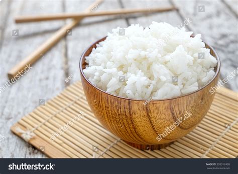 Steamed White Rice Wooden Cup On Stock Photo 293912438 Shutterstock