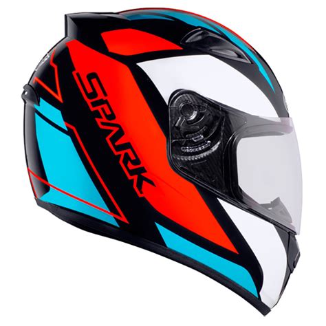 Capacete Ebf New Spark Mixed Blue Vermelho E Preto Casadocapacete