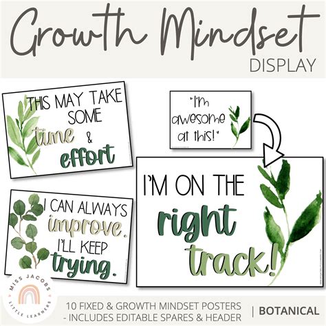 Botanical Growth Mindset Display Modern Farmhouse Classroom Etsy