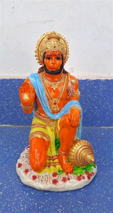 Orange Polyresin Hanuman Ji Statue For Promotional Use Size Dimension