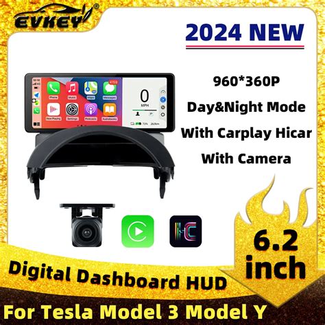 Evkey Inch F R Tesla Aaccessories Hud Modell Y Digitales