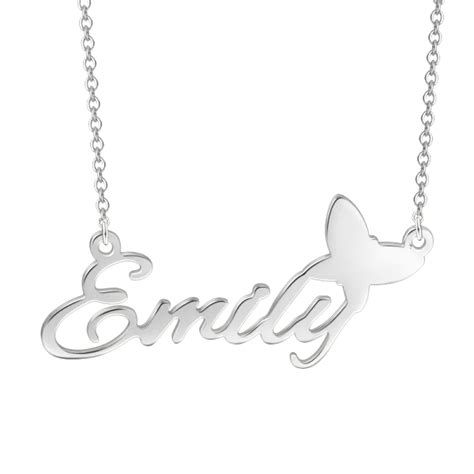 Emily - 925 Sterling Silver Personalized Name Necklace Adjustable 16 ...