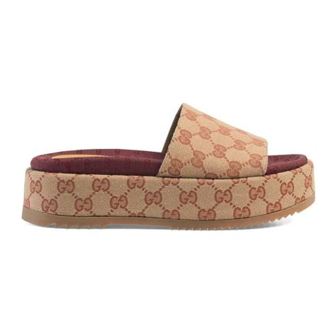 Gucci Women S Original GG Slide Sandal In Red Lyst