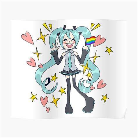 Miss Hatsune Miku For Pride Gay Flag Vers Poster For Sale By