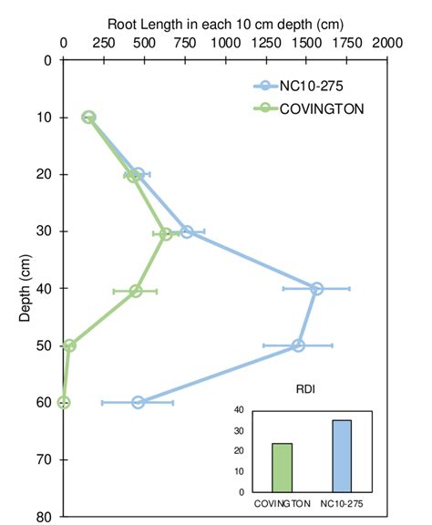 root length    cm depth  soil depth  root depth index