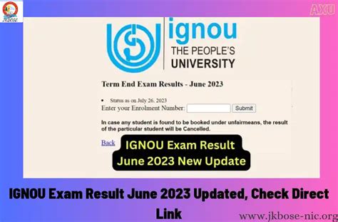 Ignou Exam Result June Updated Check Direct Link Ignou Ac In