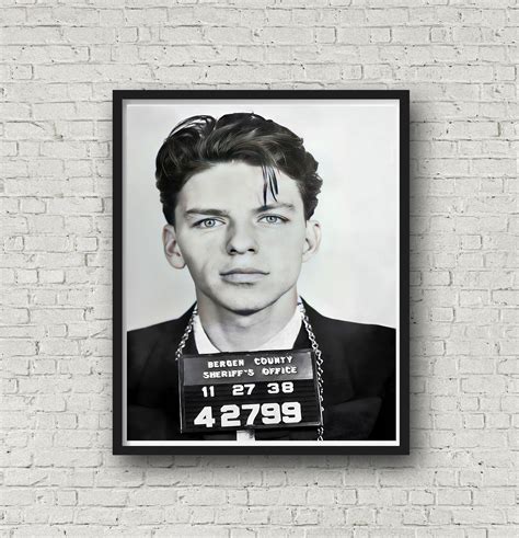 Frank Sinatra 1938 Mugshot Famous Mugshot Print Man Cave Wall Art Frank Sinatra Print