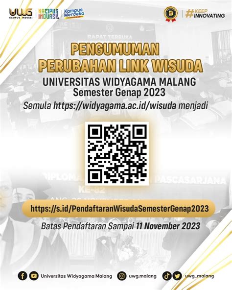 PERUBAHAN LINK PENDAFTARAN WISUDA SEMESTER GENAP 2023 Universitas