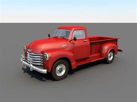 3d Model Chevrolet Pickup 1950 Classic Pickup Cgtrader