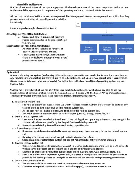 Monolithic Architecture and System Call | Download Free PDF | Kernel ...