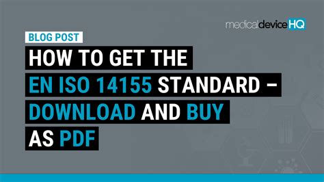 How to get the EN ISO 14155:2020 standard - PDF download / buy