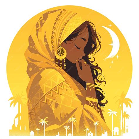 Premium Vector | Chadian Woman in Traditional Chadian Dress as a Hostess