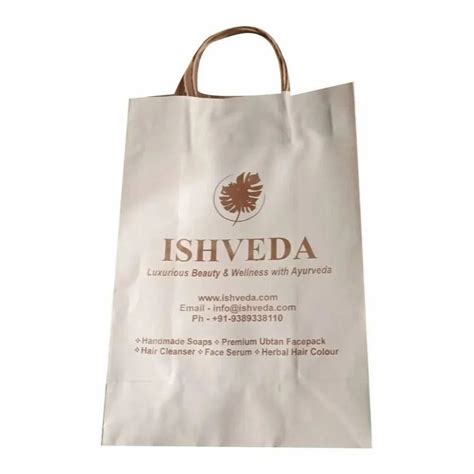 White Base Printed Paper Carry Bags For Shopping Capacity 2kg At