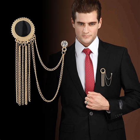 New Fashion Metal Rhinestone Crystal Brooch Men S Suit Shirt Collar Pin