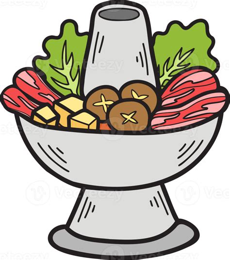 Hand Drawn Meat For Hot Pot Chinese And Japanese Food Illustration PNG