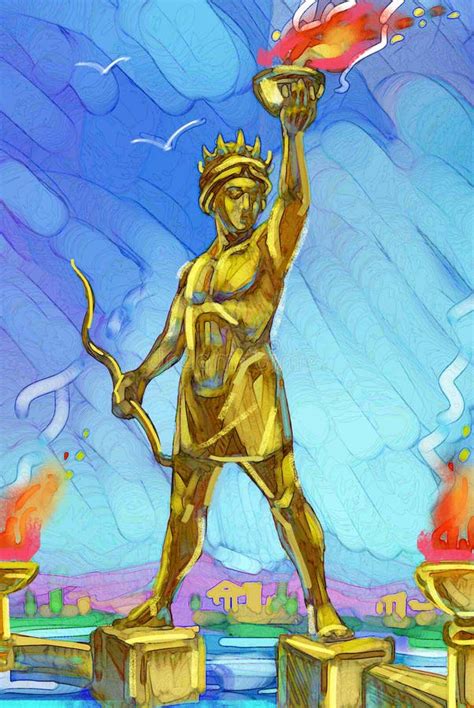 Colossus Of Rhodes Stock Illustration Illustration Of Geography 96844884