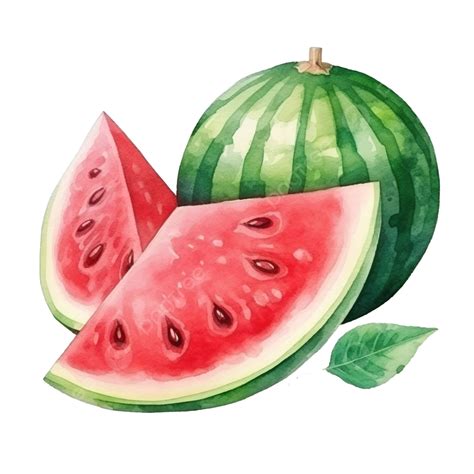 Watermelon Watercolor Elements Food Summer Watercolor Png