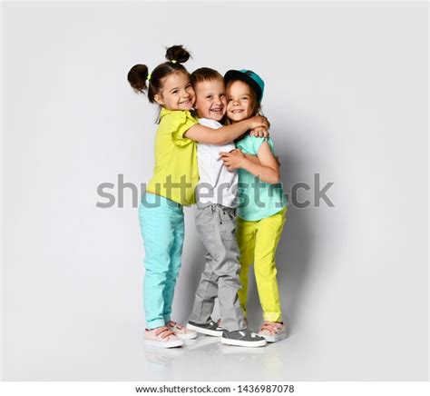 Studio Portrait Children On Light Background Stock Photo 1436987078 ...