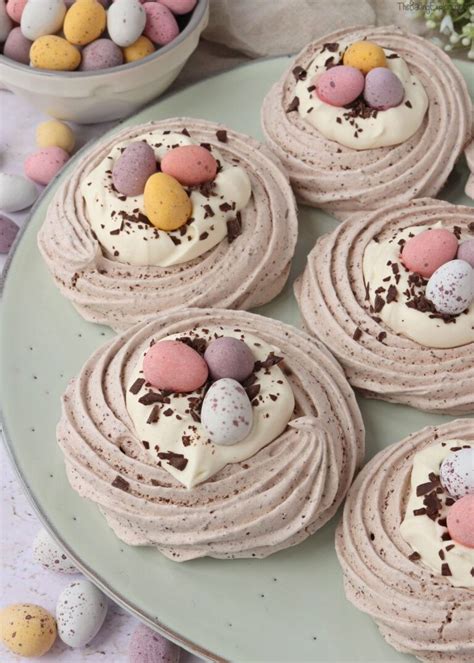 Recipe For Chocolate Meringue Easter Nests Filled With Whipped Cream