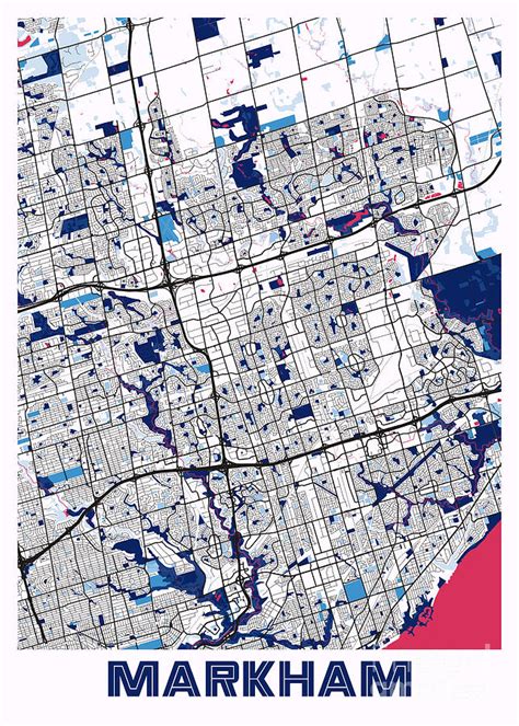 Markham - Canada MilkTea City Map Digital Art by Tien Stencil | Pixels