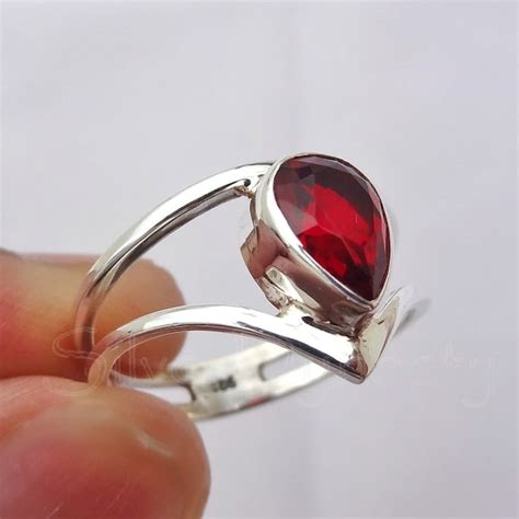 Garnet Ring Etsy