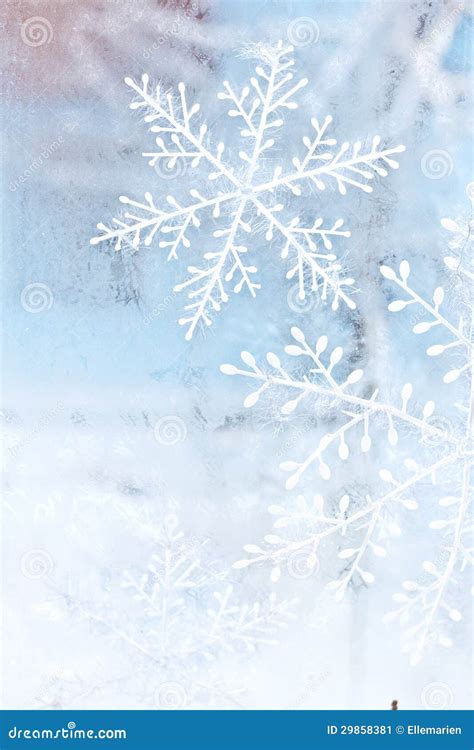 Snowflakes on the window stock illustration. Illustration of postcard ...