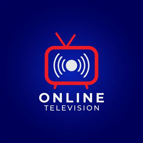 Online TV Channel Logo on Dark Blue Background. Pictorial Marks Logo ...