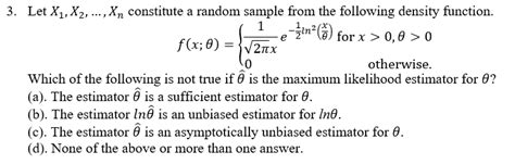 Solved Let X X Xn Constitute A Random Sample Chegg