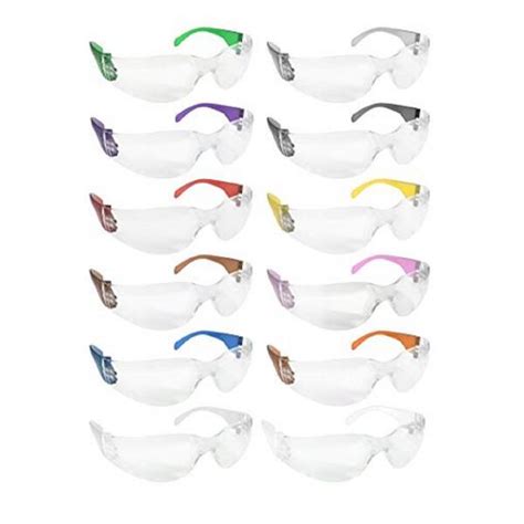 Safe Handler Clear Polycarbonate Resistant Lens Protective Safety Glasses Color Temple Variety