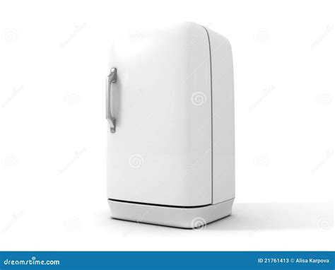 White Retro Refrigerator On White Stock Photos - Image: 21761413