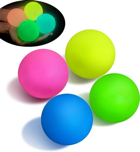 Amazon 4 PCS Glow In The Dark Squishy Stress Balls 2 4 Sticky