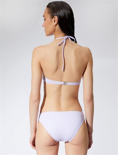 Mor Kadın Push Up Bikini Üstü Boyundan Bağlamalı Balenli Dolgulu SAK BM Koton