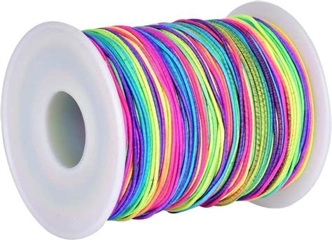 1mm Colorful Elastic Cord 100 M Rainbow Color Beading Threads Stretch String Fabric