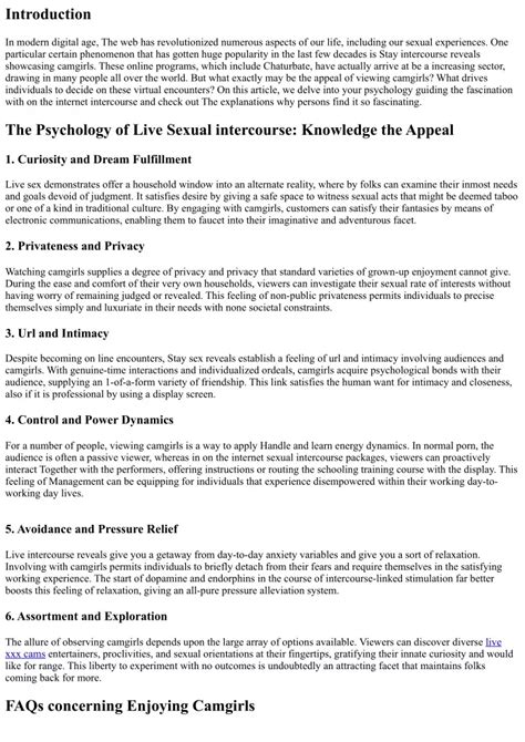 Ppt The Psychology Of Live Sex Understanding The Appeal Of Watching