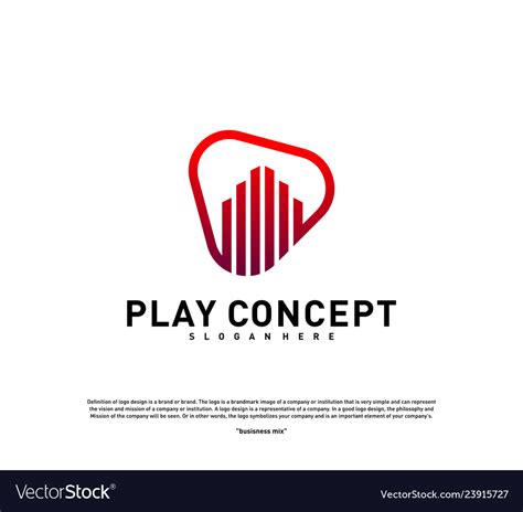 Play Media City Logo Design Concept Stats Vector Image