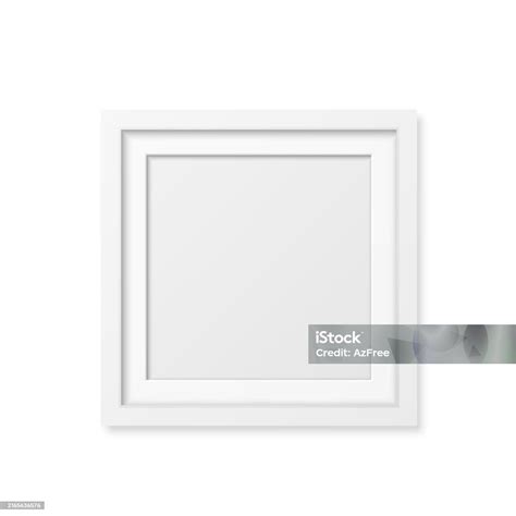 A Blank White Square Frame With A Minimalist Design Vector Stock