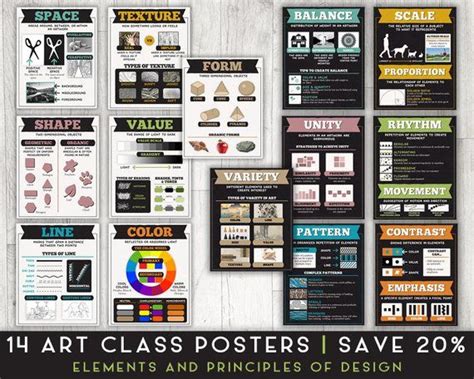 Classroom Printables Bundle Elements And Principles Of Art Art